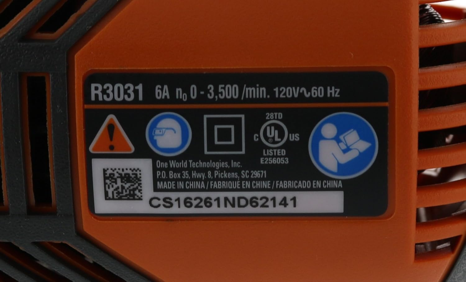 Ridgid R3031 Fuego Corded 3,500 SPM 6 Amp Compact One-Handed Reciprocating Saw (Bare Tool Only) - (Renewed)