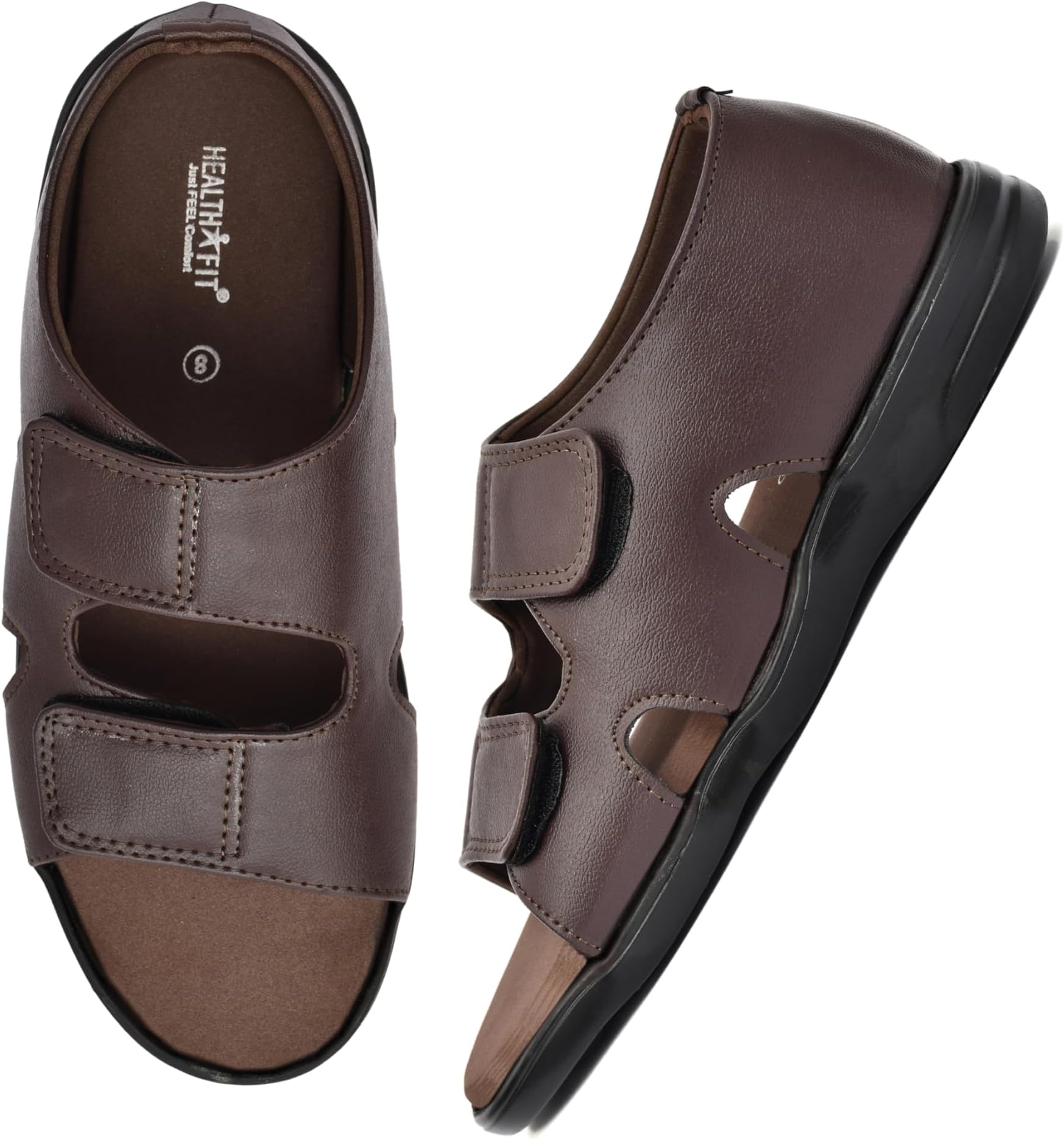 HEALTH FIT Men's Diabetic & Orthopedic with Extra Soft Comfortable Sandal