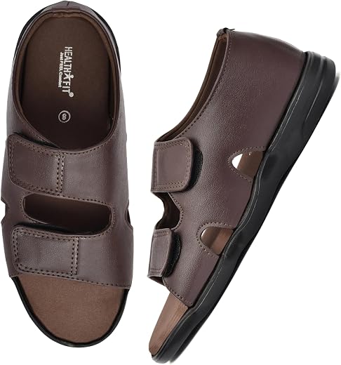 HEALTH FIT Men's Diabetic &amp; Orthopedic with Extra Soft Comfortable Sandal