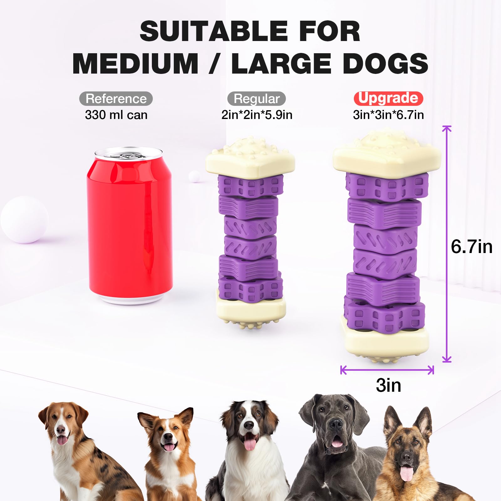 FOSTBEEN Jouet Pour Chien, Jouet Chien Indestructible, Résistant à La Morsure Bâton De Nettoyage Des Dents En Caoutchouc Pour Petits Et Moyens Chiens