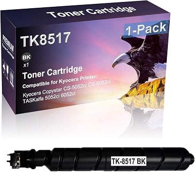 عبوة واحدة من خرطوشة حبر طابعة الليزر TK8517 | TK-8517BK المتوافقة باللون الأسود عالية الإنتاجية المستخدمة في طابعة Kyocera Copystar CS-5052ci CS-6052ci TASKalfa 5052ci 6052ci