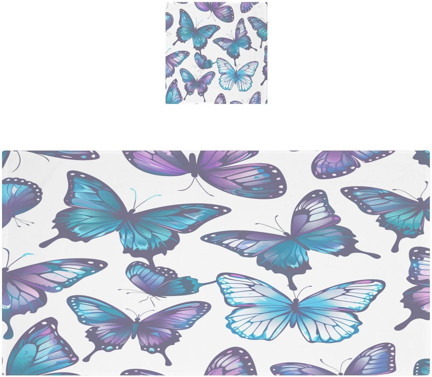 Hand Towels Premium Soft and Highly Absorbent Artwork Butterfly 2 Pcs Towels for Bathroom Set 100% Cotton Decorative Face Towels