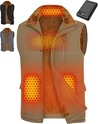Wulcea Graphene Heated Vest Fleece For Men 7.4V Fast Charge Large Capacity Battery