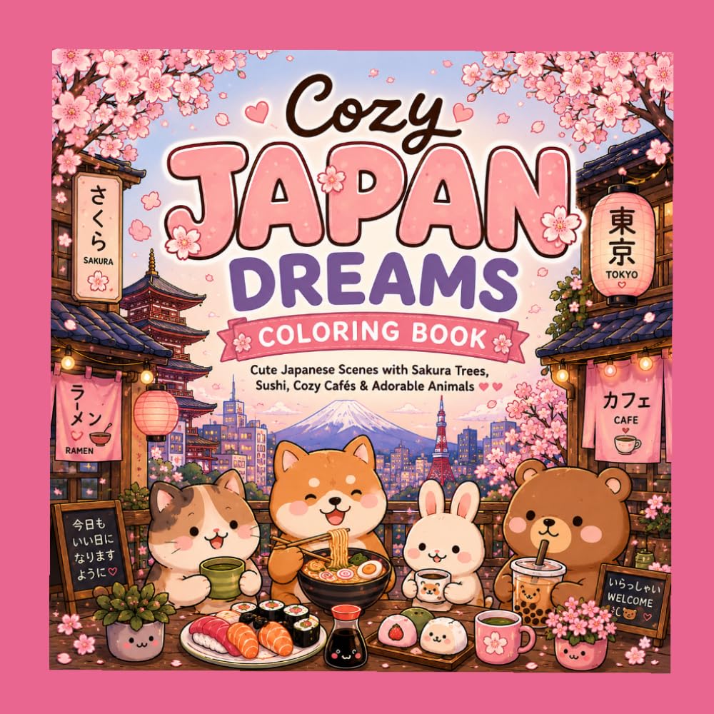 Cozy Japan Dreams Coloring Book