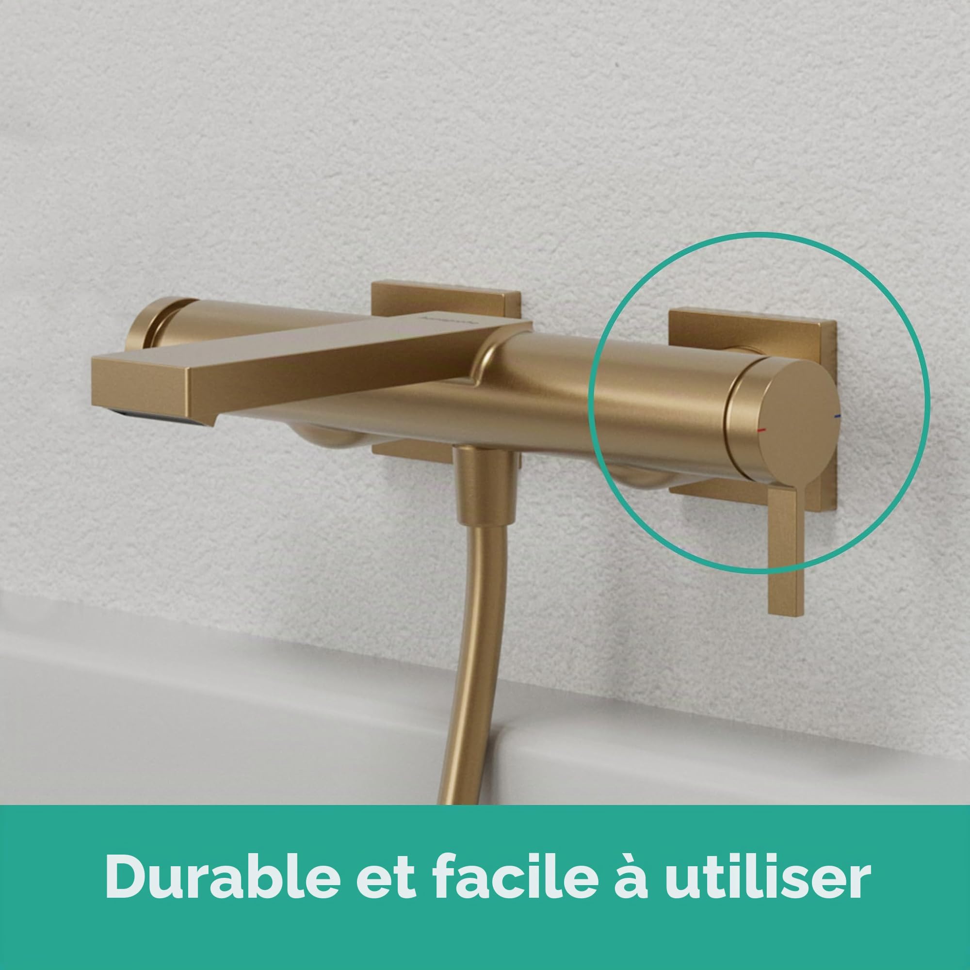hansgrohe Tecturis E - Mitigeur baignoire apparent, Robinet baignoire 2 sorties, Mitigeur monocommande, Bronze brossé, 73420140
