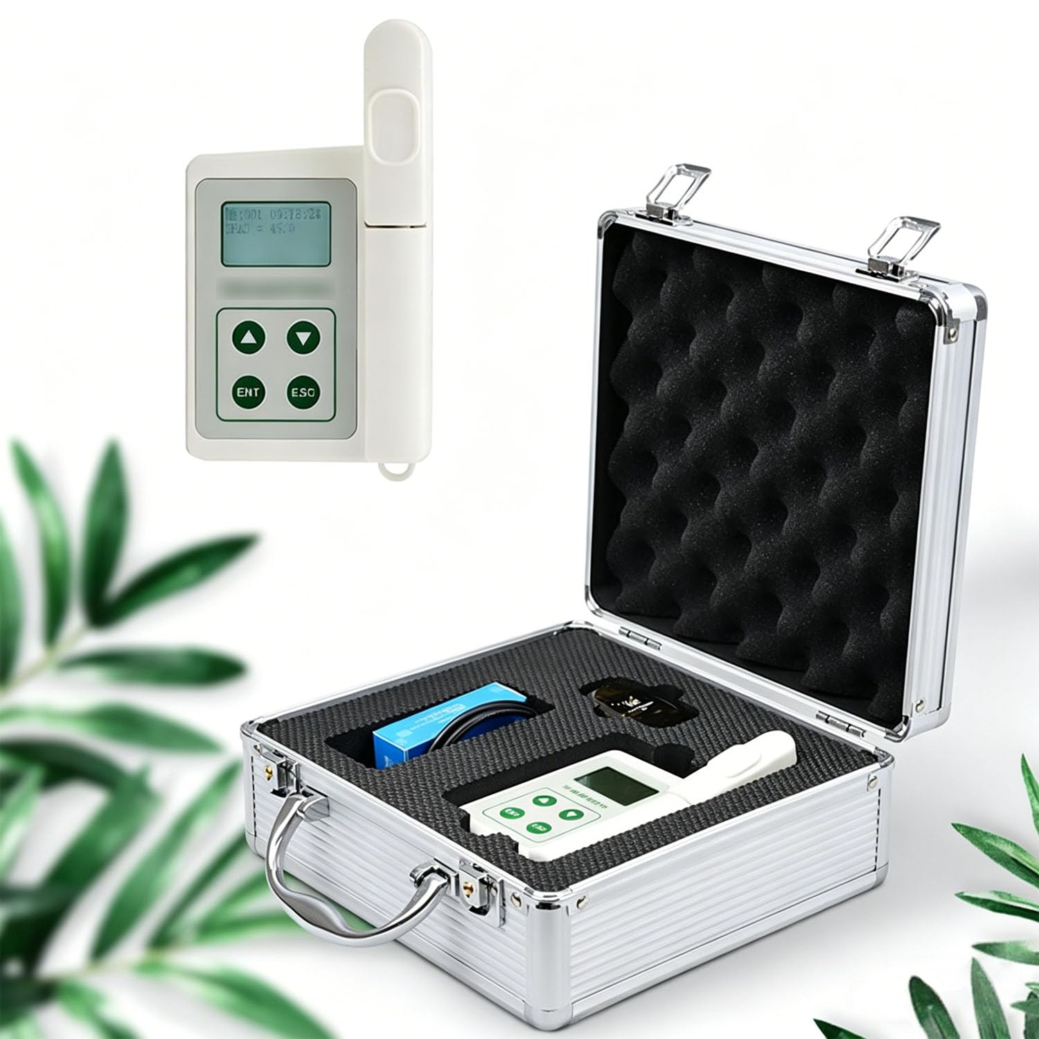 BOOZXCV Handheld Chlorophyll Analyzer, Portable Chlorophyll Meter, Accurate SPAD Measurement, Leaf Temperature Monitoring, for Farmers, Gardeners, Scientists (A)