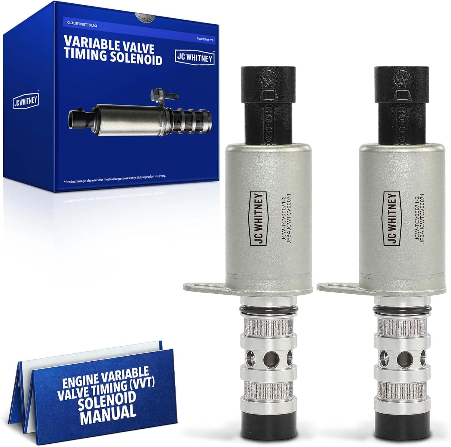 JC Whitney JFBAJCWTCV00071 Set of 2 Intake & Exhaust Engine Variable Valve Timing Solenoids (VVT) - Compatible with Chevrolet Cruze 11-15, Trax 13-20, Sonic 12-18, Aveo&Aveo5 09-11 - 1.6L 1.8L