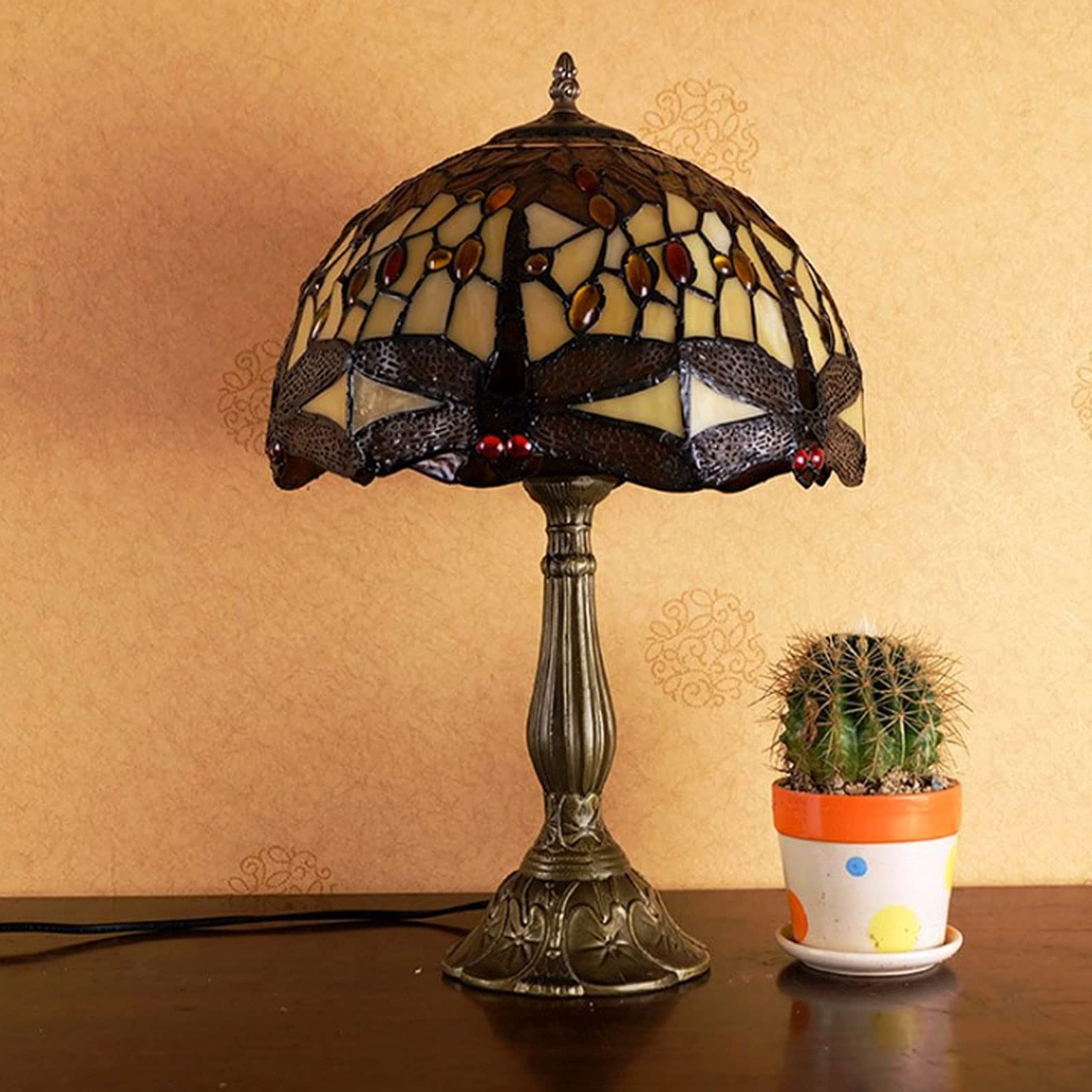 Amazon.co.jp: アンティーク トンボ デスクランプ ティファニー