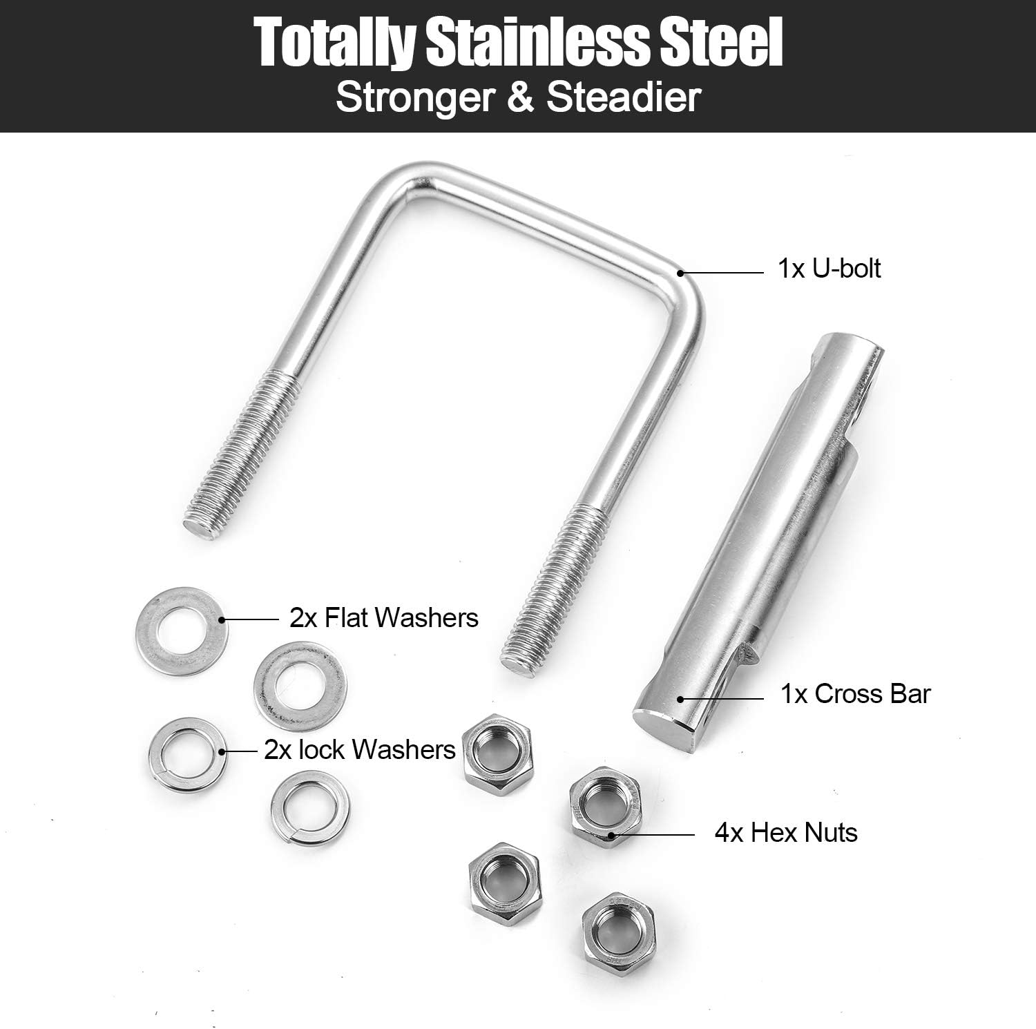 CZC AUTO Hitch Clamp Stainless Steel Anti-Rattle Stabilizer Cross Clamp 2 Inch for Hitches On Trailers of Trucks SUV Vans RV, Hitch Tightener for Hitch Tray Cargo Carrier Bike Rack Trailer Ball Mount