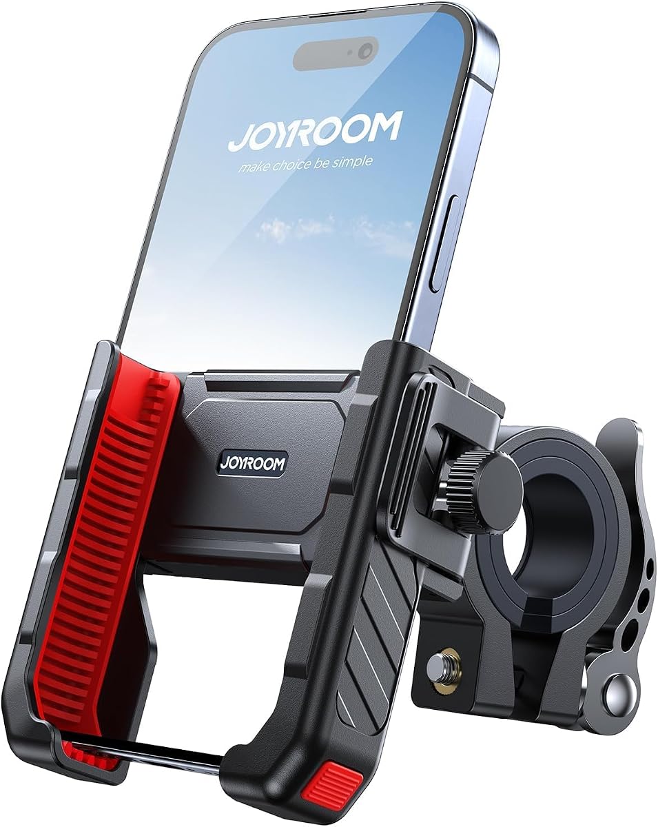JOYROOM Handyhalterung Fahrrad【Anti Shake Stoßdämpfender】 Motorrad Handyhalterung 【1S Schnellspanner】 Universal Handyhalter für Fahrradlenker und Auch für iPhone 17/16/15/14, Samsung S26/S25 (4.7"-7")