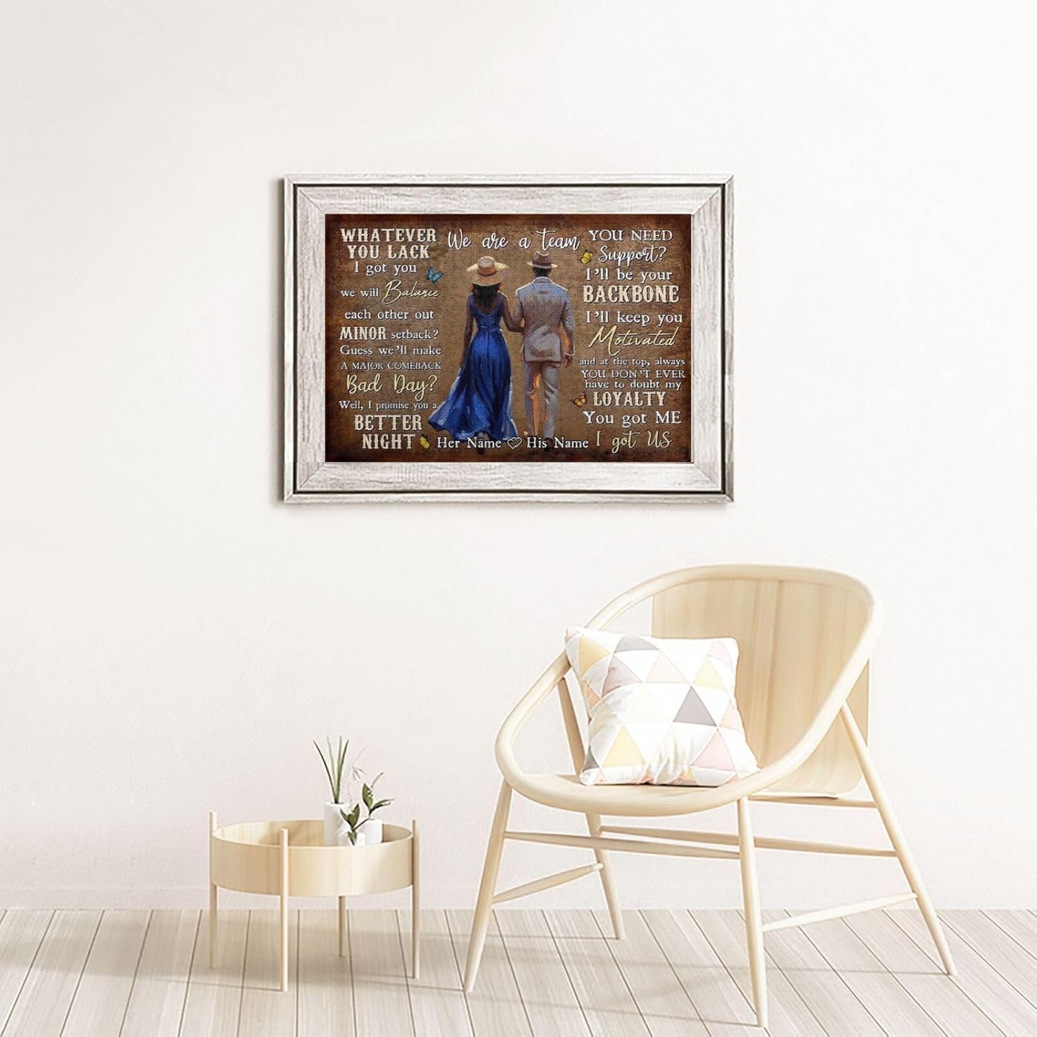 Custom We're a Team Puzzle 1000 Pieces for African American Couple, Personalized Black Couple Art with Names, Romantic Jigsaw Puzzle for Wedding, Anniversary, Valentine's Day