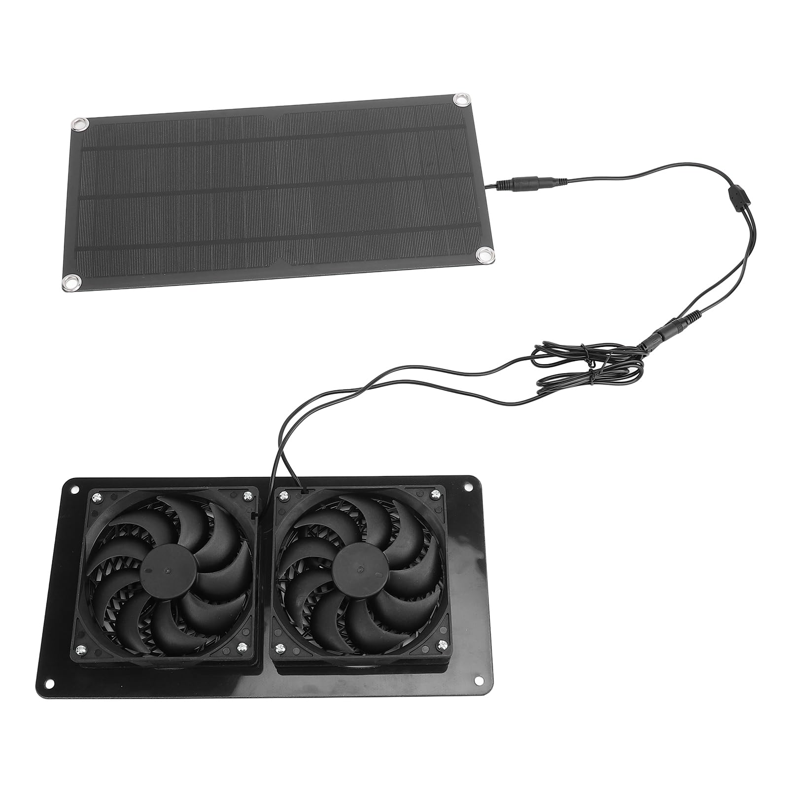 Ventilatore di ventilazione a energia solare | 10 W 200 CFM per pollaio/serra/casetta per animali domestici | Kit ventole doppio ventilatore antivento a tenuta di pioggia