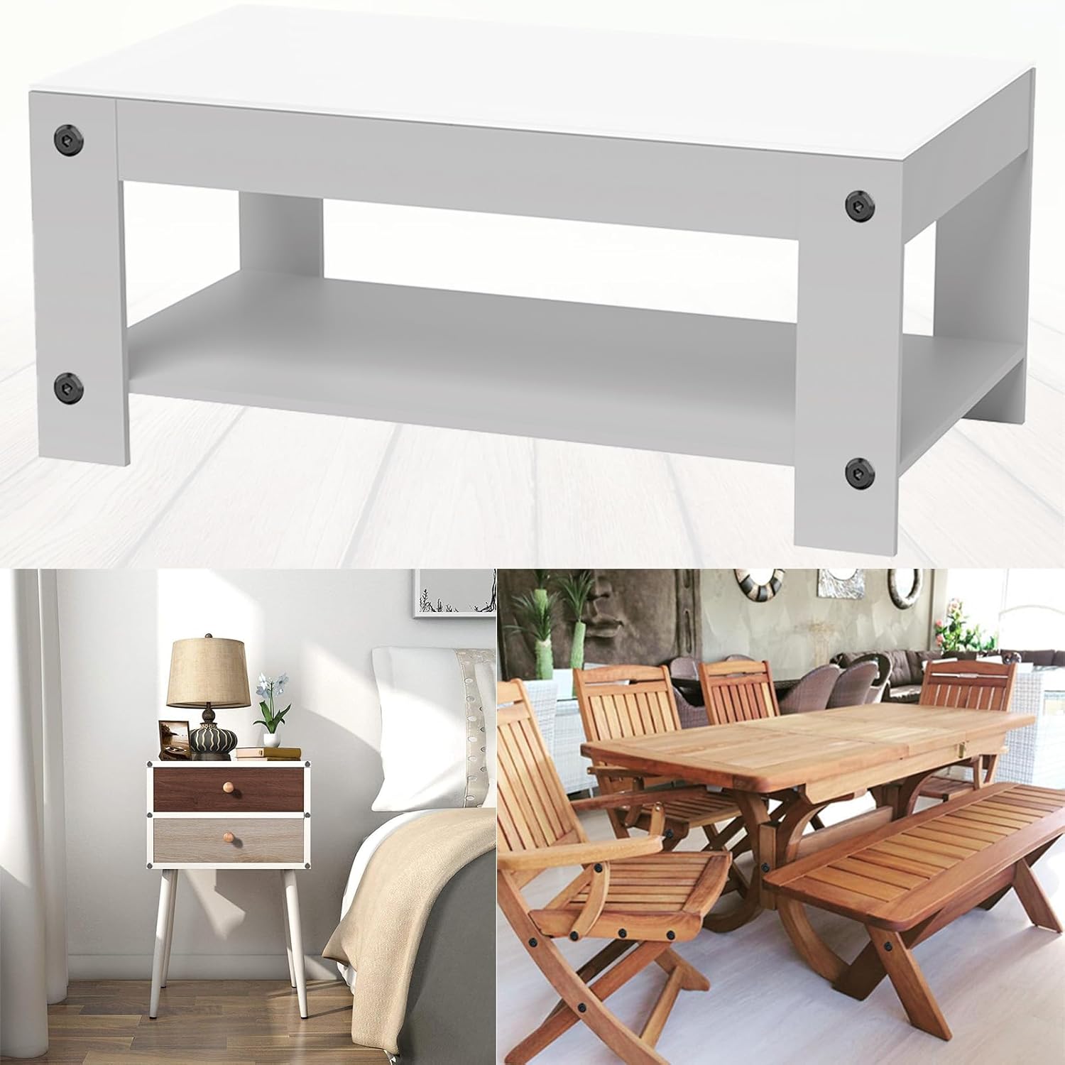 Pack of 10 Connection Screws M5 x 12 mm, Furniture Screws, Sleeve Nut M5, Sleeve Screws, Stainless Steel A2 V2A, Black Oxide, Cabinet Connector with Allen Keys