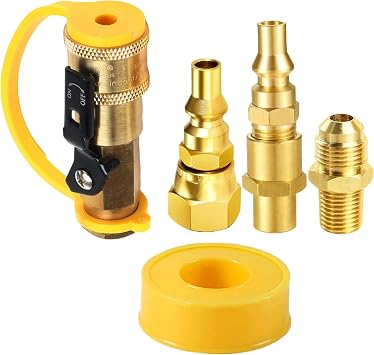 Propane Quick Connect Conversion Kit for Weber Q Series & Traveler Gas Grills - Universal Adapter with Safety Lock, Durable Brass Fitting Compatible with Q100, Q200, Q300, 1200, 2200