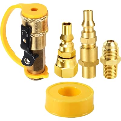 Propane Quick Connect Conversion Kit for Weber Q Series & Traveler Gas Grills - Universal Adapter with Safety Lock, Durable Brass Fitting (Compatible with Q100, Q200, Q300, 1200, 2200)