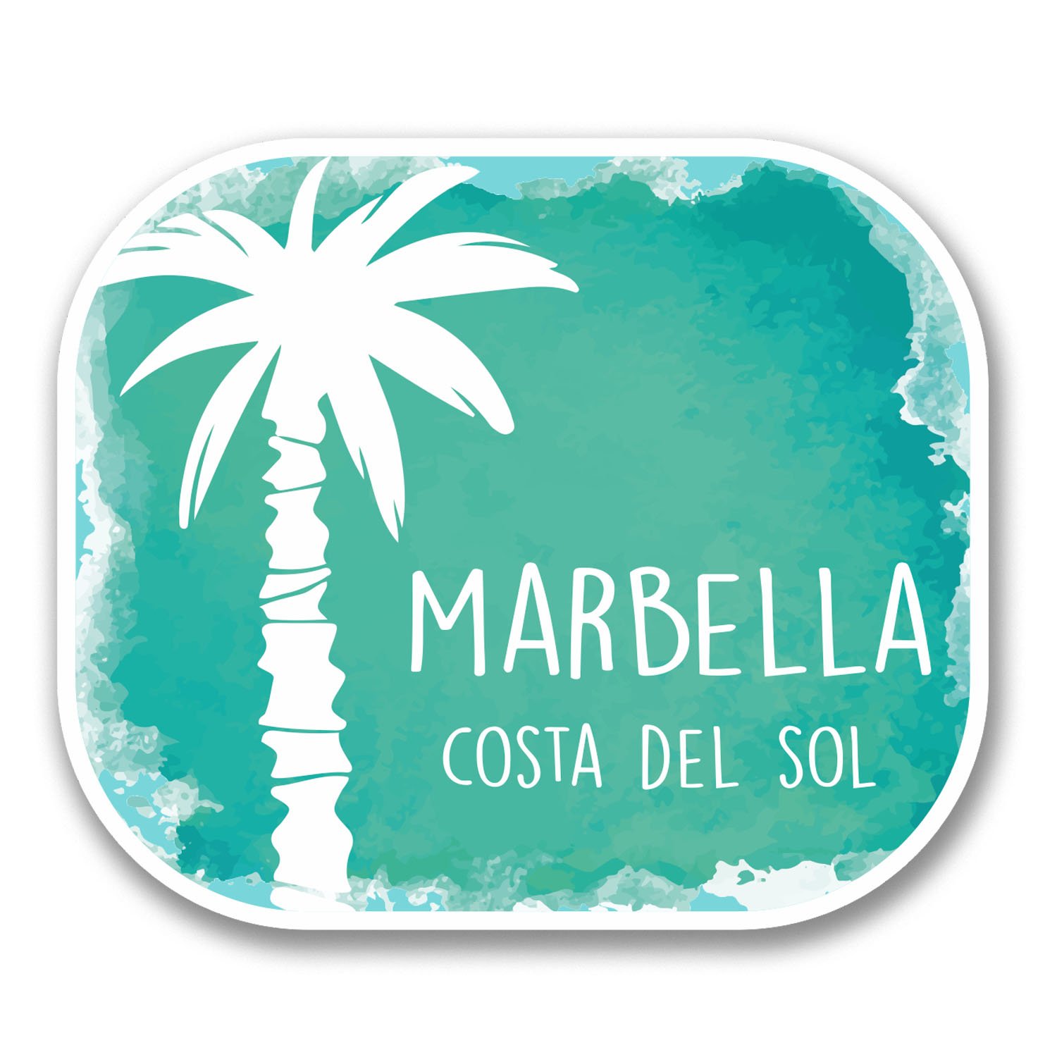 Destinationvinyl Multi 2 X 10Cm Marbella Malaga Spain Vinyl Sticker Laptop Travel Luggage Label #6332 (10Cm Wide X 8.5Cm Tall)