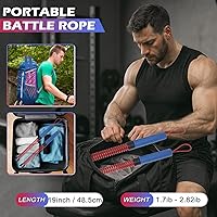 Vista 7 de Cuerdas de batalla sin cuerda mejoradas para gimnasio en casa, cuatro cables de entrenamiento ajustables de 1.7 a 2.8 libras, cables