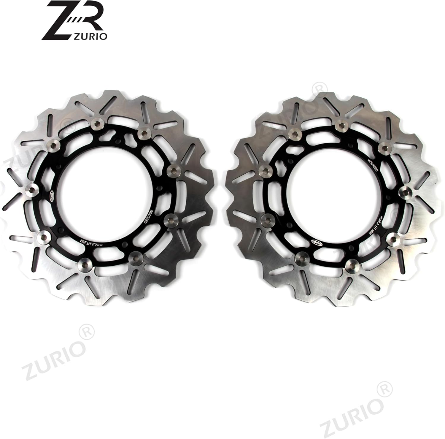 Front Wheel Rim and Brake Discs Rotors for Yamaha FZ6N FZ6S FAZER 600 2004-2009 Non-ABS, Motorcycle Replacement Accessories Parts Matte Black