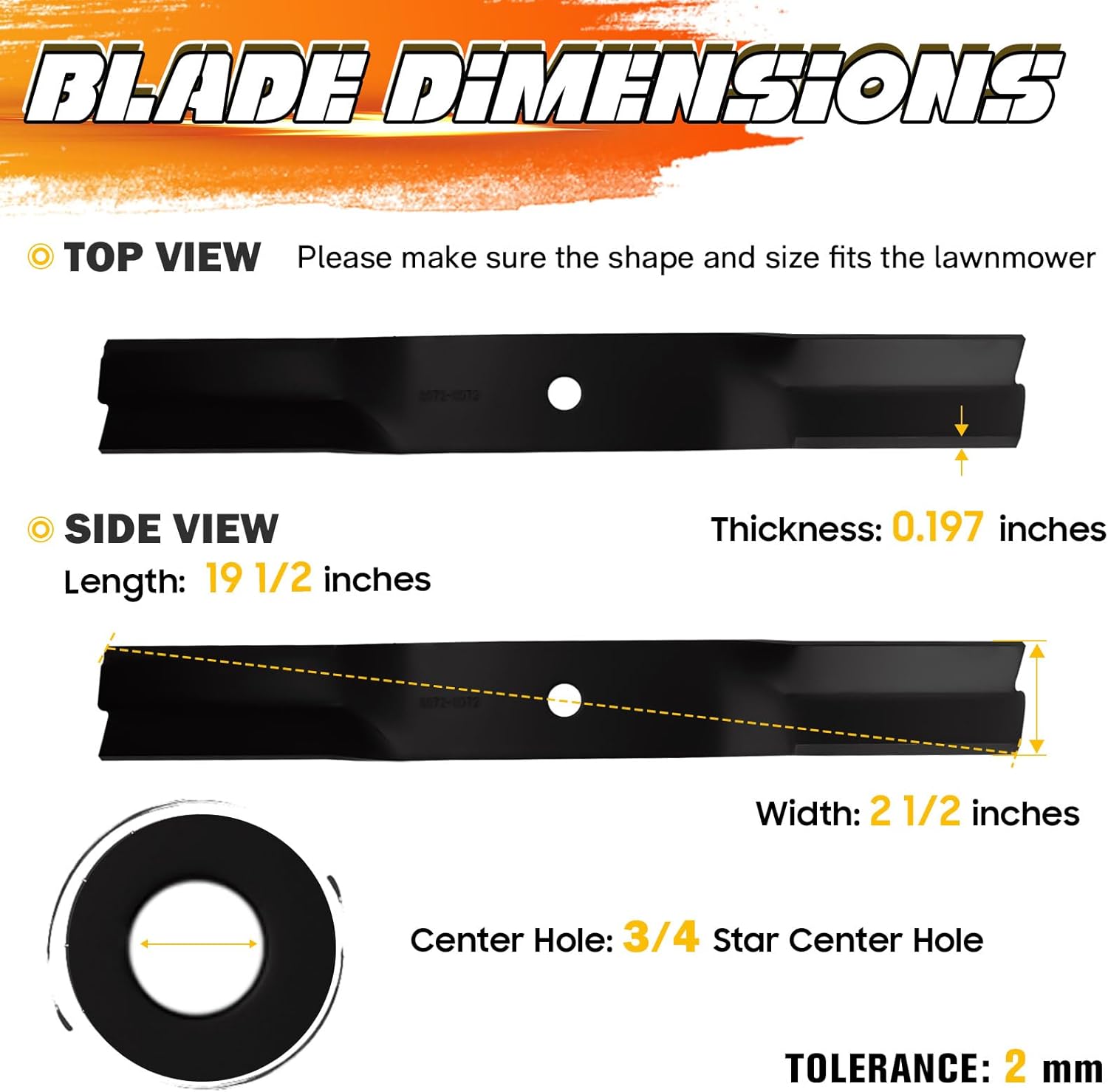 ILONPA 38" Low-Lift Mower Blades for John Deere AM100946 M82408 Lesco 050536 GT235 GT242 LT133 LX188 S92 SRX95 STX38 SX95 38 inch Deck Lawn Mower Replace AM100946 M82408 050536, Black