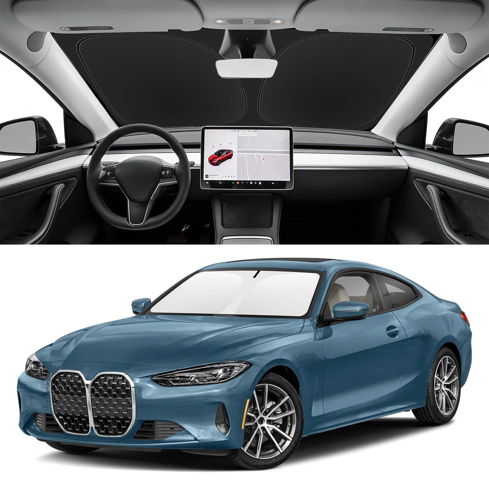 Custom Fit Windshield Sun Shade for BMW 4-Series 2021-2026