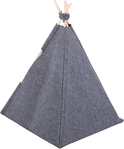 Miniatura 7 de GLOGLOW Pet Teepee Bed Indoor Pet Teepee Tent, Dog Bed Puppy House Foldable Felt Material Indoor Cat Dog for Home Decor Toy