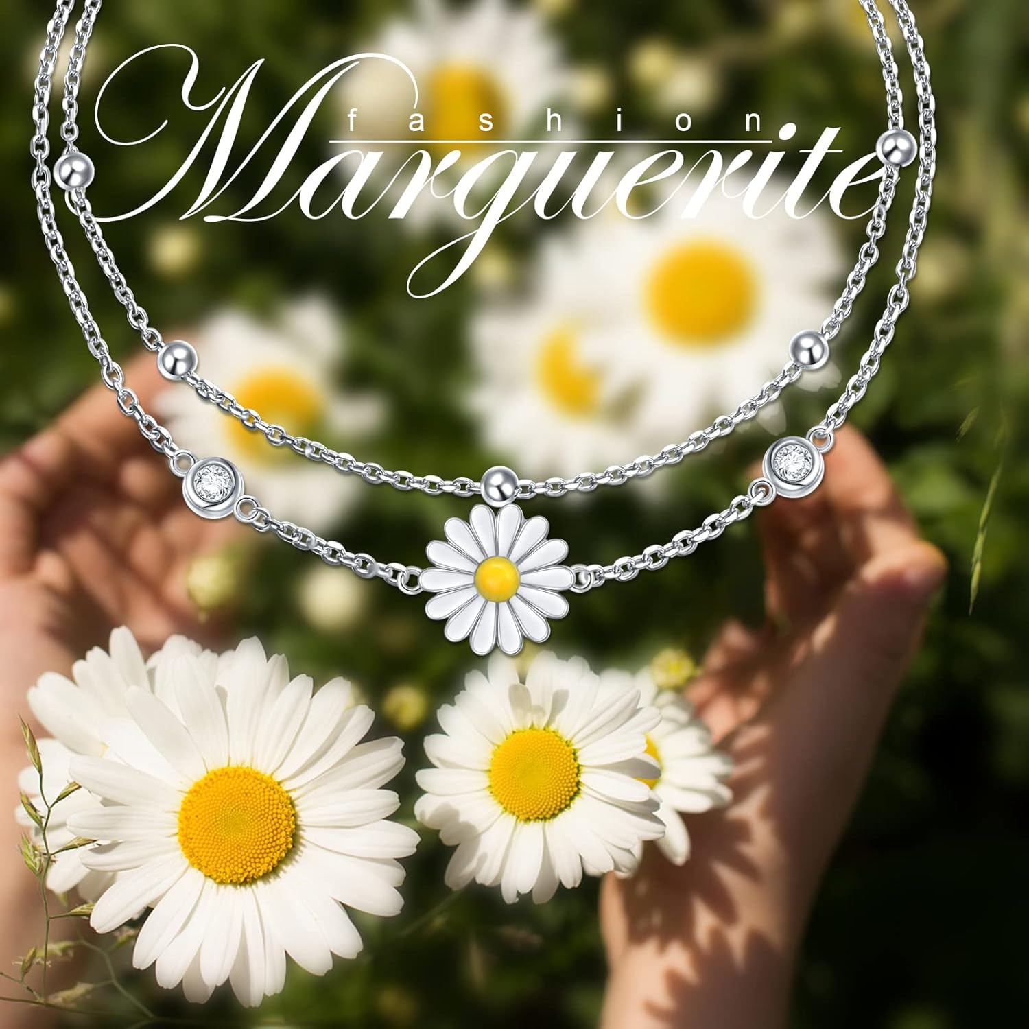 Anklets for Women 925 Sterling Silver Charm Layered Simulated Opal/Moonstone/Daisy/Infinity Summer Beach Ankle Bracelet Foot Chain Jewelry Birthday Valentine's Day Mother's Day Gift - Image 5