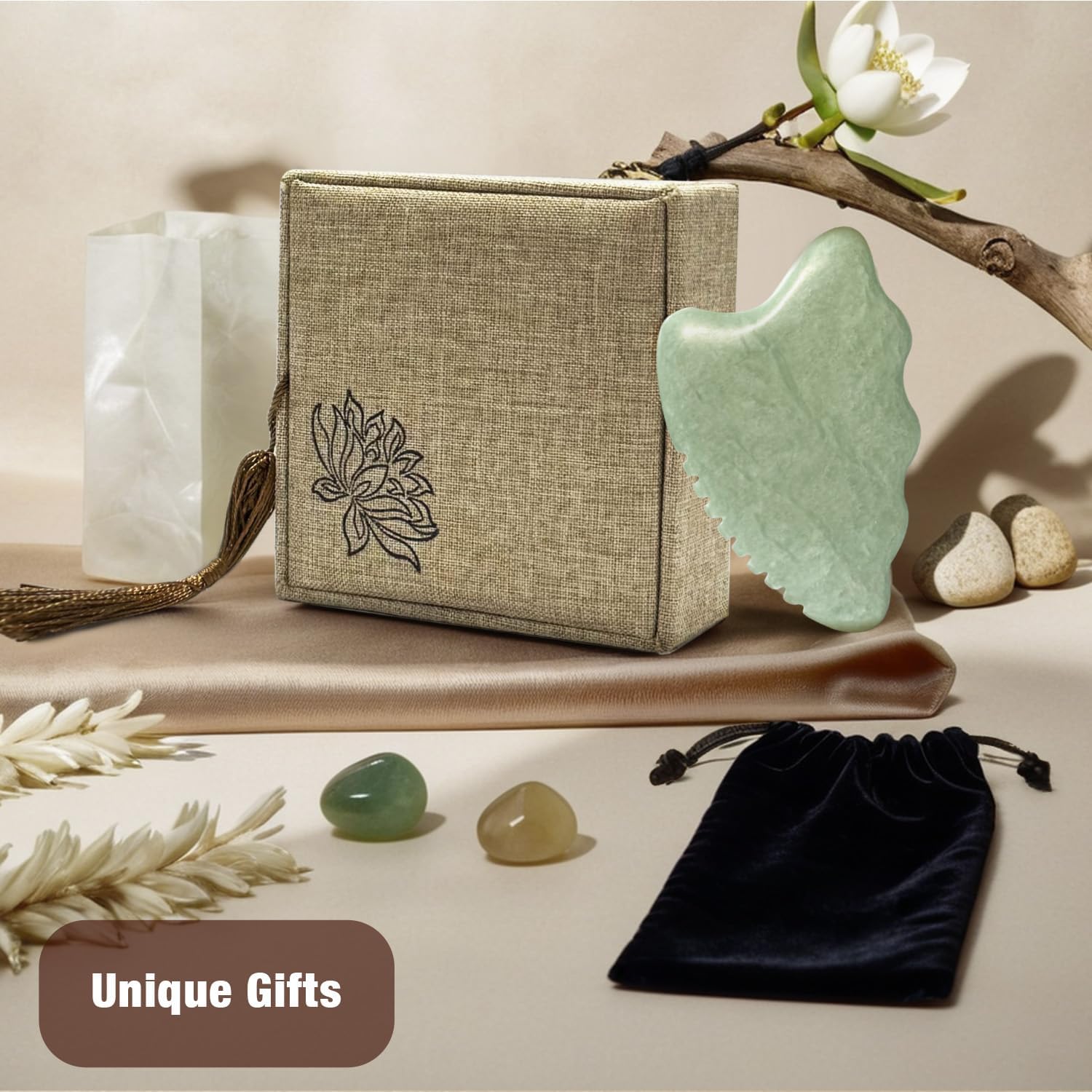 Gua Sha Facial Tools,Jade Gua Sha Stone Comb Edge, Guasha Tool for Face Jawline Sculpting Gifts - Image 7