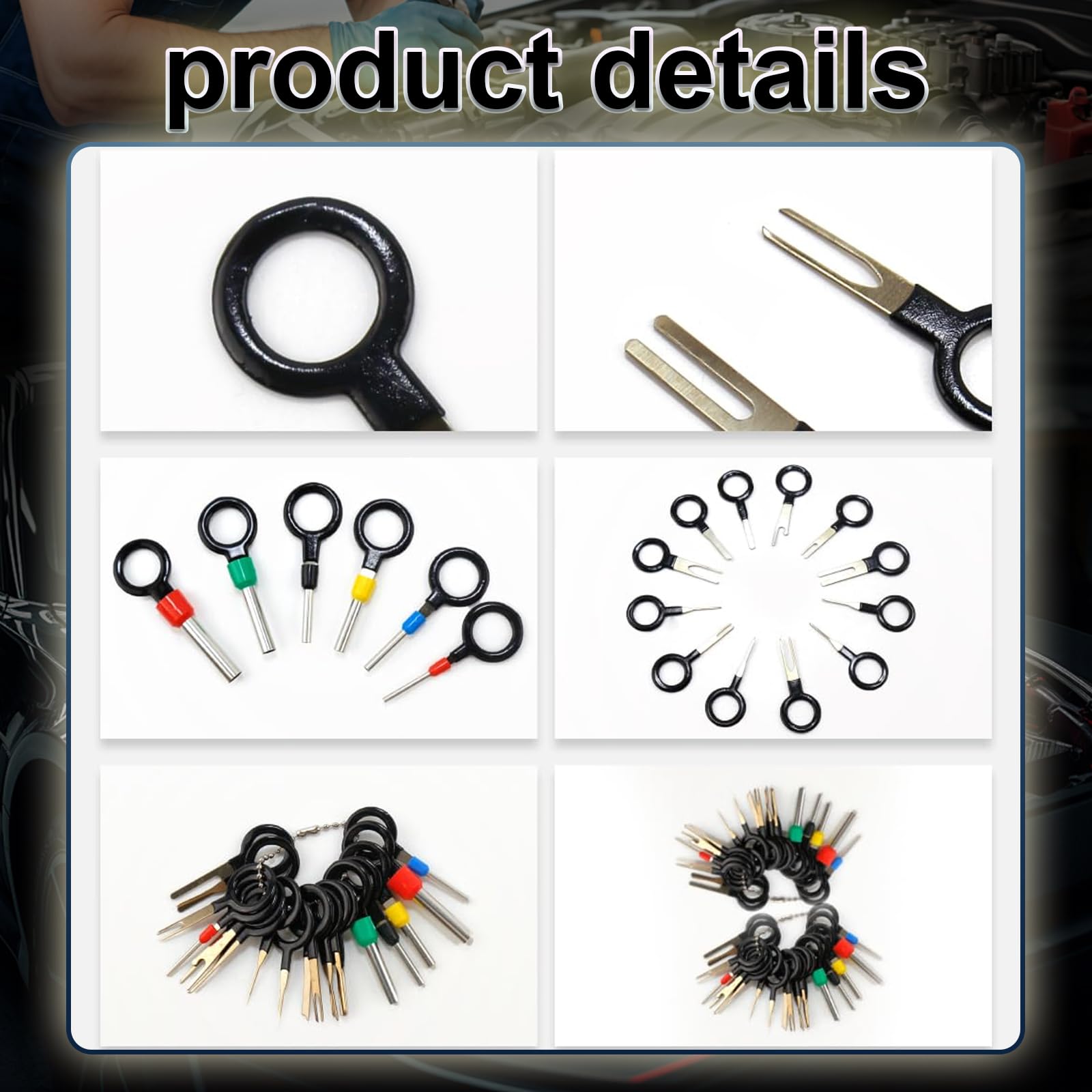 708 Pezzi Set di Capicorda a Crimpare Connettori per Auto, Pin del Connettore 1/1,5/1,8/2,2/2,3/2,5/2,8/3,5 mm Maschio e Femmina, Spina Impermeabile e Strumento di Rimozione, Per Auto Moto Barche