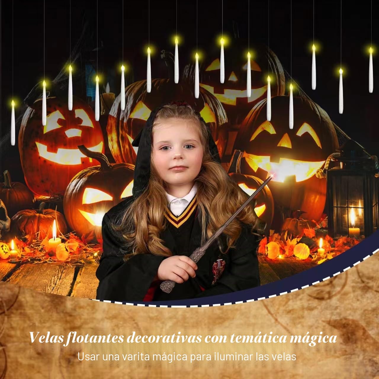 Velas flotantes, Velas LED sin llama con Varita Mágica de Control Remoto, Vela con Pilas para Fiestas Familiares Decoraciones Navideñas de Halloween (20 Pc)