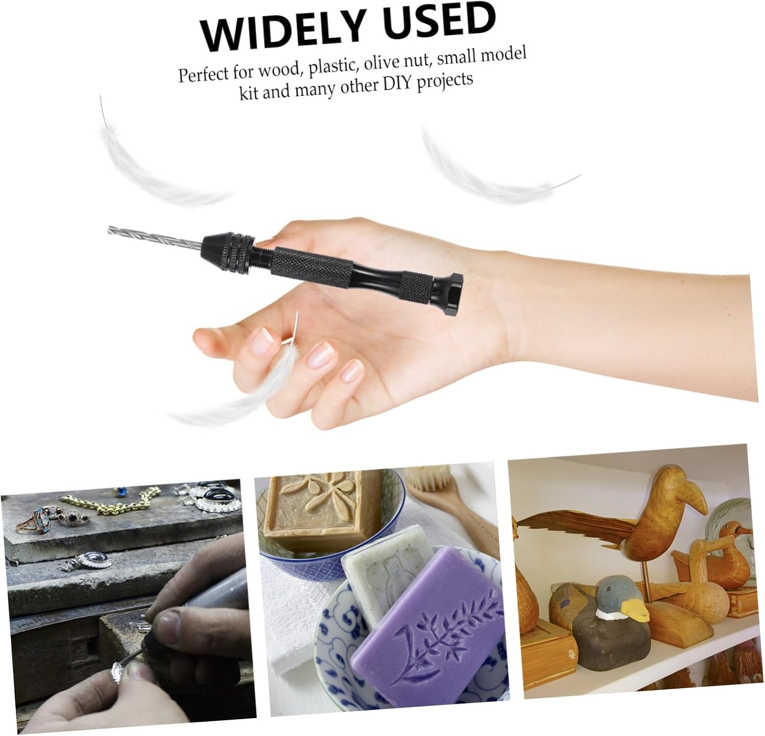 jojofuny Precision Hand Drill Bits Set Manual Vise Tools for Diy Jewelry Making Carving Woodworking and Polymer Craft Durable Pin Vise Rotary Tool Kit