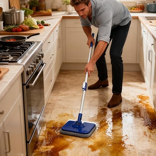 Miniatura 7 de Spin Mop and Bucket Set, Pp and Stainless-Steel Materials, Household Cleaning Mop with Bucket, Floor Cleaning Dustmop, Hygienic Wash, for Kitchen,