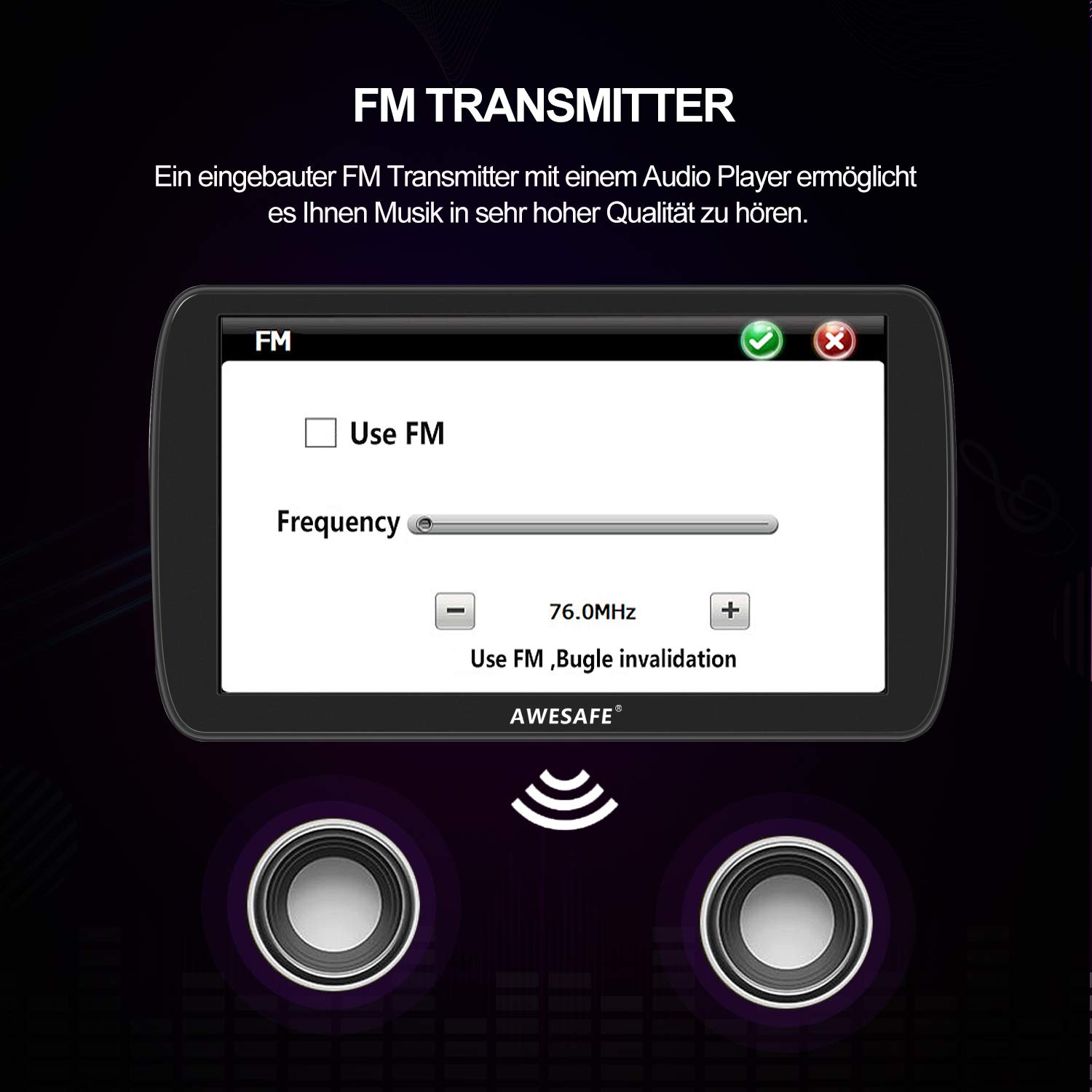 AWESAFE LKW Navigationsgerät mit 9 Zoll Touchscreen, GPS Navi 2023 Navigationssystem unterstützt lebenslang Kartenupdate