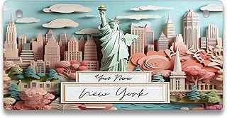 Bleu Reign Personalized License Plate – Custom Name Cool New York City Skyline Statue of Liberty Landmark Cityscape Gift Souvenir – 3x6 inches for Bicycles, Bikes, and Strollers