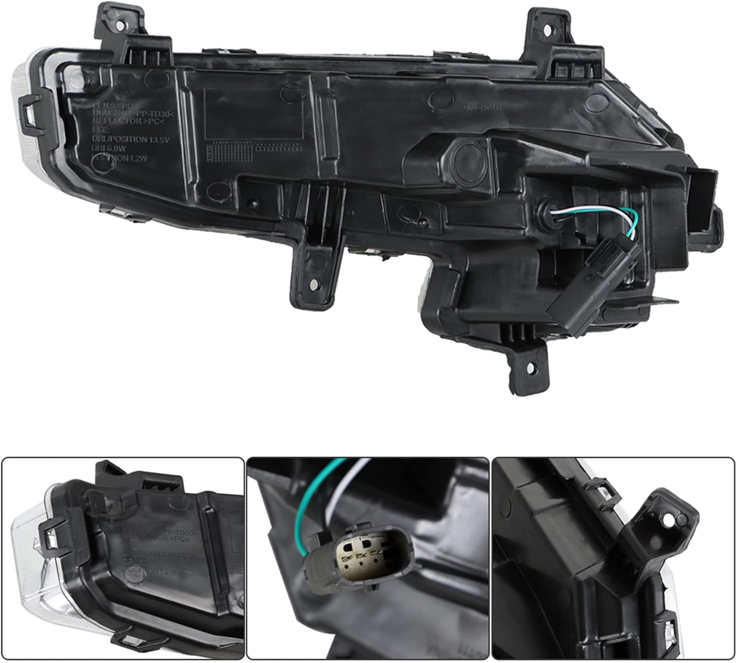 munirater 2-Pack Bumper Front Fog Lights Daytime Running Lights Left and Right Side Replacement fo Malibur 2016-2018