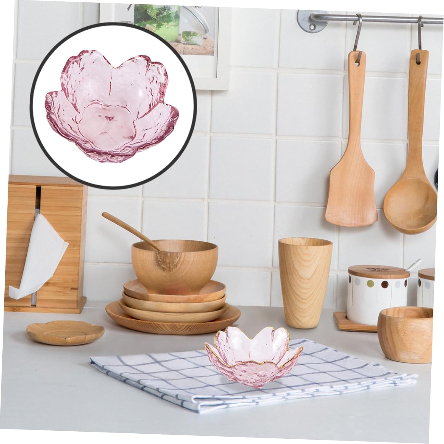 2pcs Japanese Style Glass Sauce Dishes Grey Violet Cherry for Dipping Seasoning and Appetizers Kitchen Dishware for Home Use