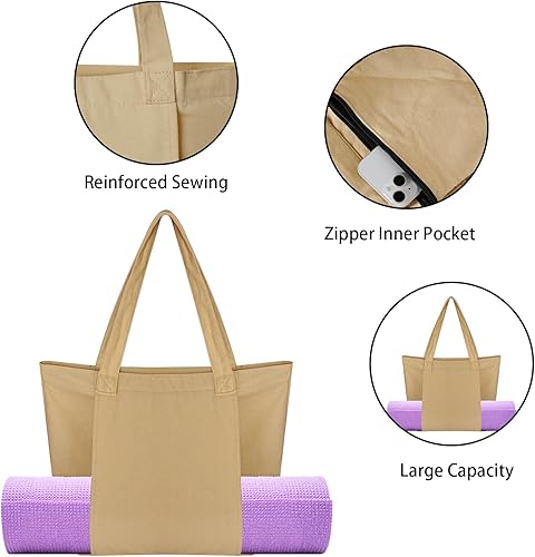 Miniatura 2 de Yoga Mat Bag for Women Canvas Bag with Yoga Mat Carrier Yoga Mat Bags for Workout Pilates Travel Beach and Gym