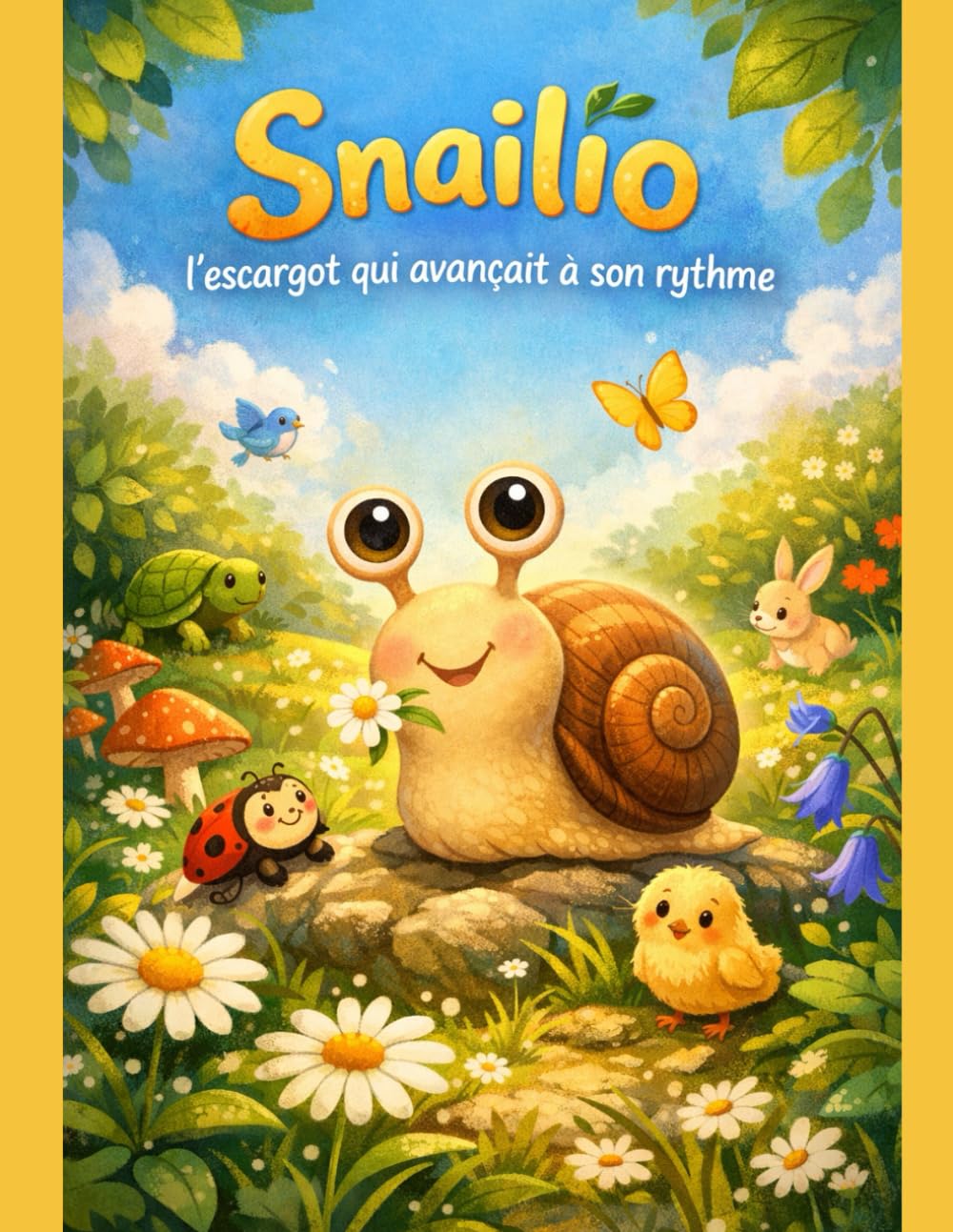Snailio l’escargot qui avançait à son rythme .