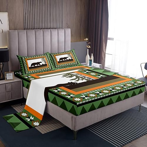 Vista 29 de Erosebridal Sábanas rústicas de granja, sábanas de camping feliz, juego de sábanas para decoración de cámper para niños, adolescentes, mujeres