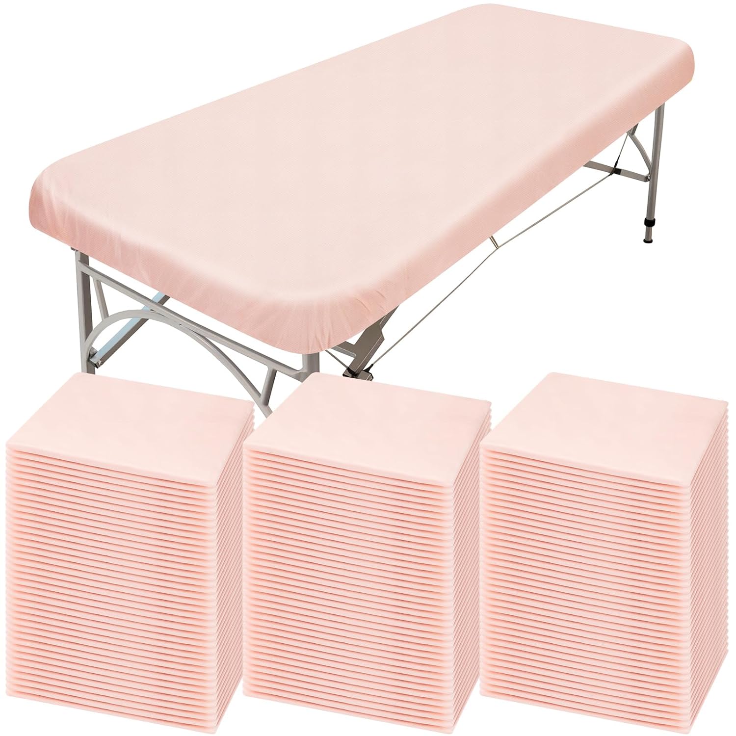 150 Pcs 82 x 35'' Disposable Massage Table Sheets Fitted with Elastic Disposable Massage Bed Covers for Spa Beauty Salon Tattoo Facial Lash Bed Breathable Waterproof Oilproof Non Woven Fabric(Black)