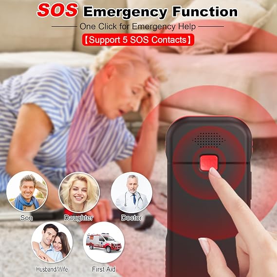 4G Volte Big Button Mobile Phone for Elderly, 1.8 inch LCD Display SIM-Free & Unlocked Mobile Phones 1800mAh Long Standby Easy to Use Basic Mobile Phone with USB-C Charging Dock - Black
