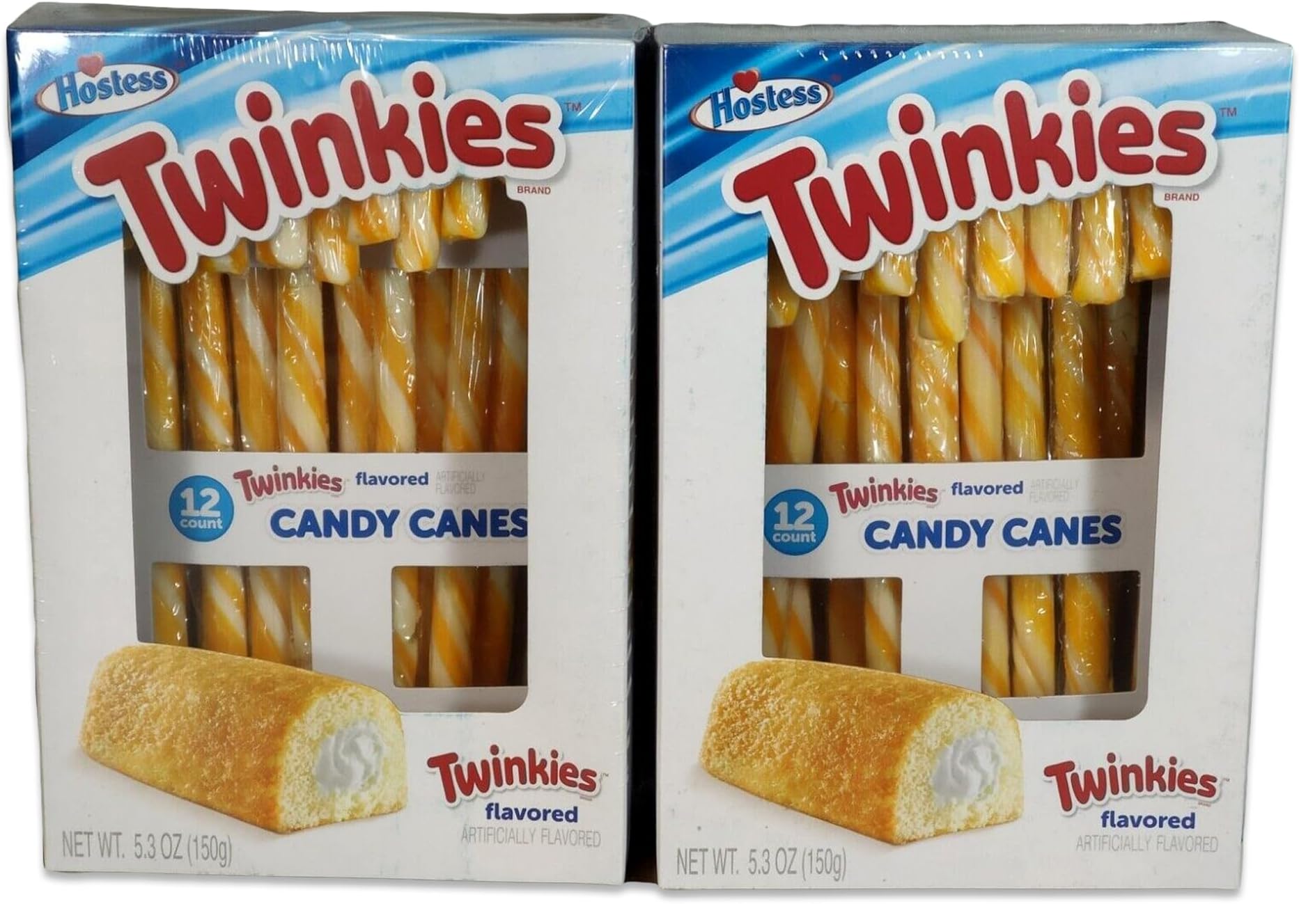 Hostess Twinkies Candy Canes 2 Pack (24 Candy Cane Total), Weird Candy Canes Bulk, Twinkie, Crazy Flavored Candy Canes, Candy Cane Flavors by Snackivore