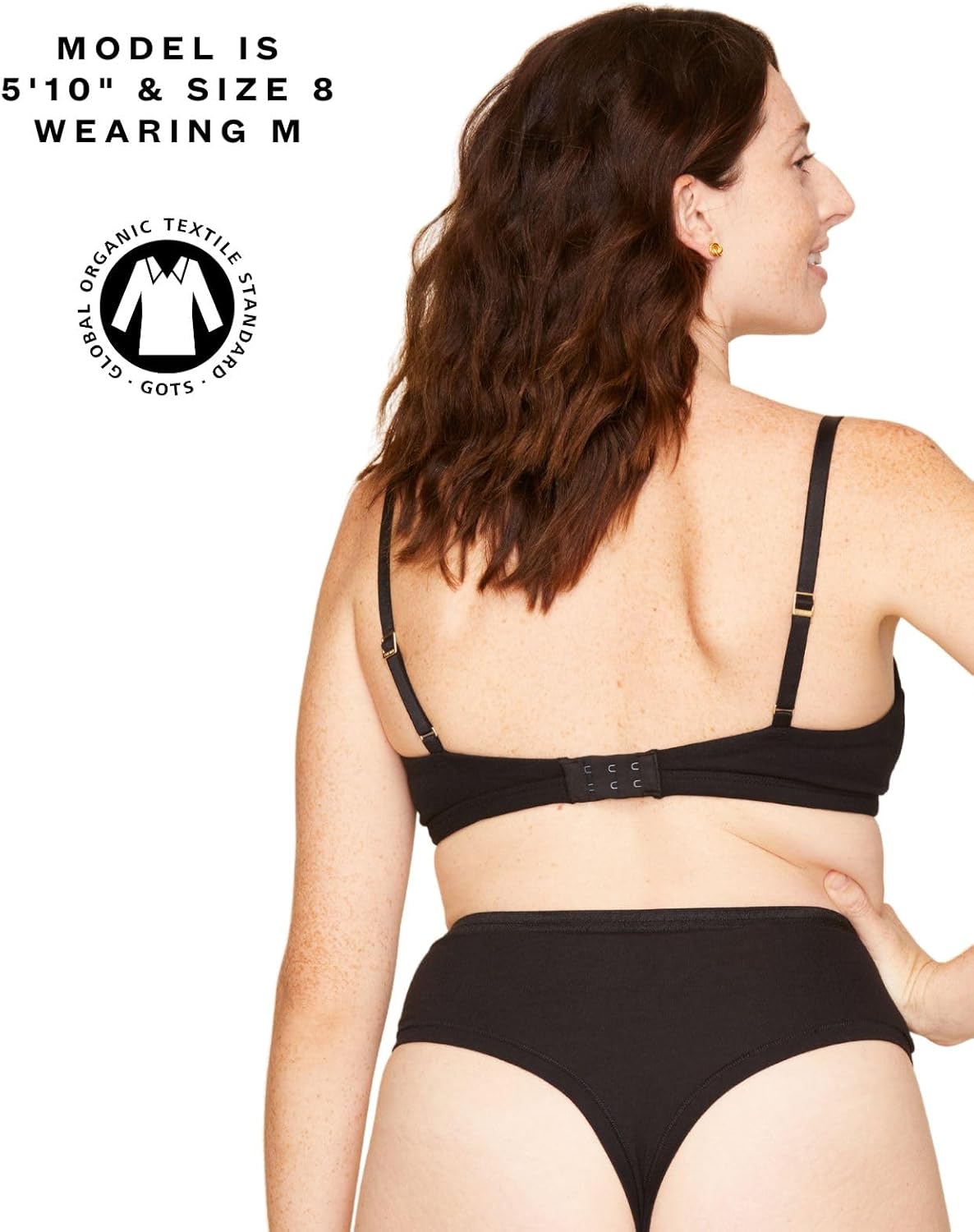 Subset Women's High Rise Organic Cotton Thong 3 Pack, Breathable, Tag-Free, Comfortable Everyday No Show Knickey Underwear - Image 2