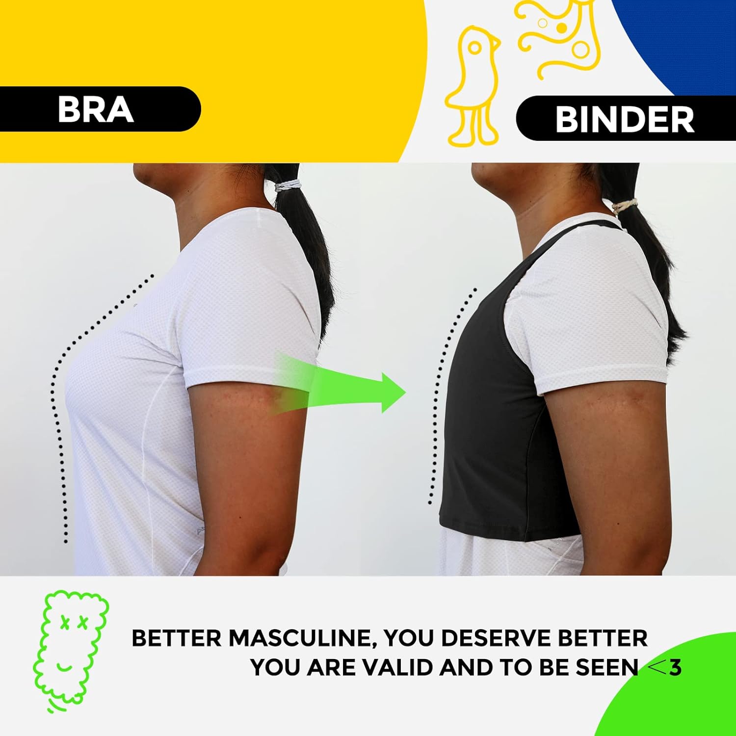 Wonababi Chest Binder Corsets for Transgender, Binder Trans with Zipper Flat Tank Top bustiers - Image 5