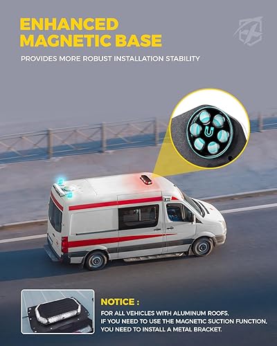 Miniatura 8 de Xprite Barra de luz estroboscópica con 42 luces LED para techo con controlador, patrón de bandera de EE. UU., luz intermitente de advertencia de