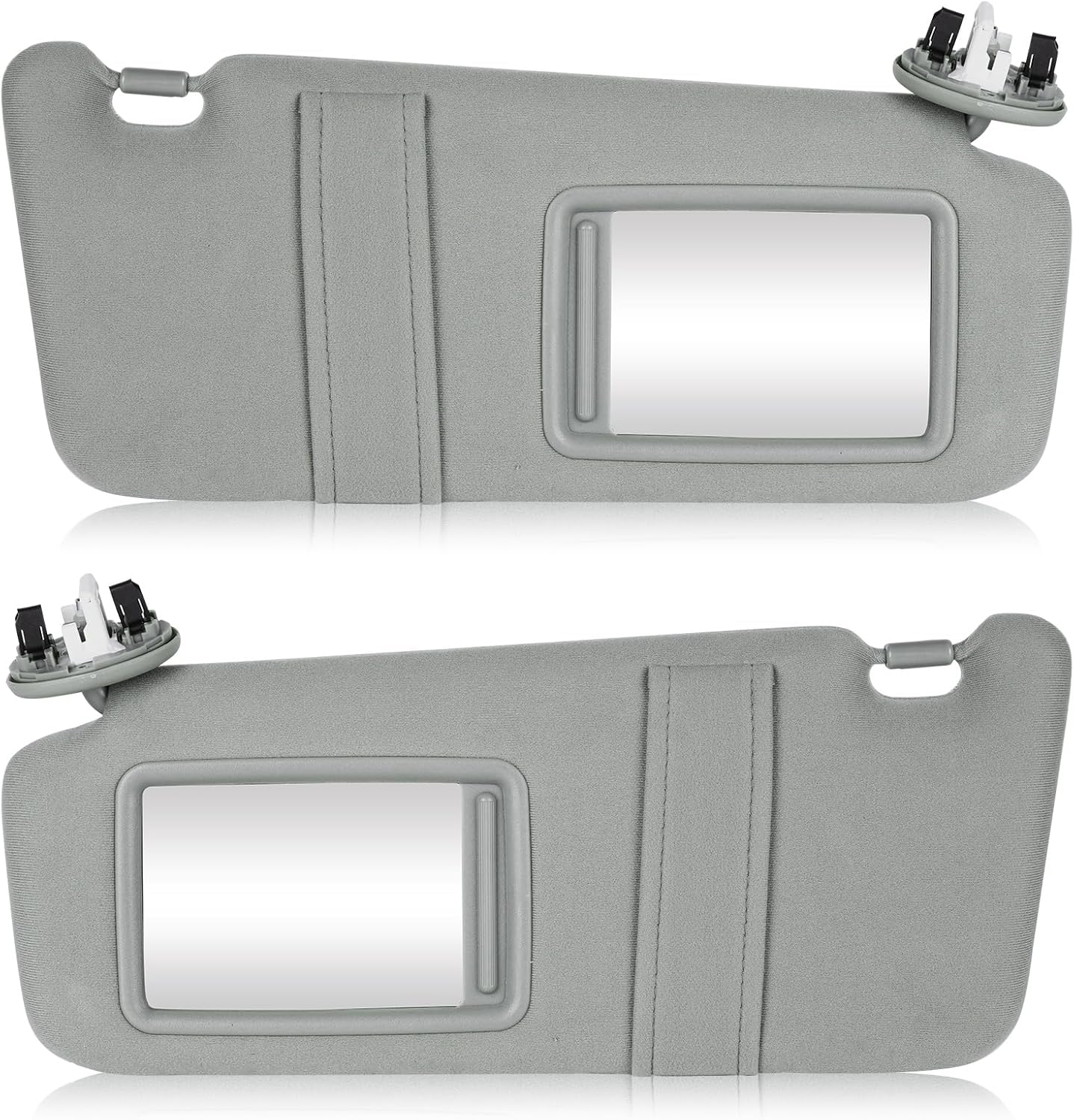 Left & Right Sun Visor with Light for Toyota Camry 2007-2011 with Sunroof, Driver & Passenger Side Gray Sunvisor Replace 74320-06800-B0 74310-06800-B0