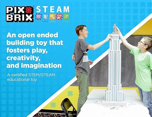 Miniatura 5 de Pix Brix Pixel Art kit Puzzle Bucket - Kit de 1500 piezas con paleta mediana de 10 colores - Ladrillos de construcción entrelazados patentados para