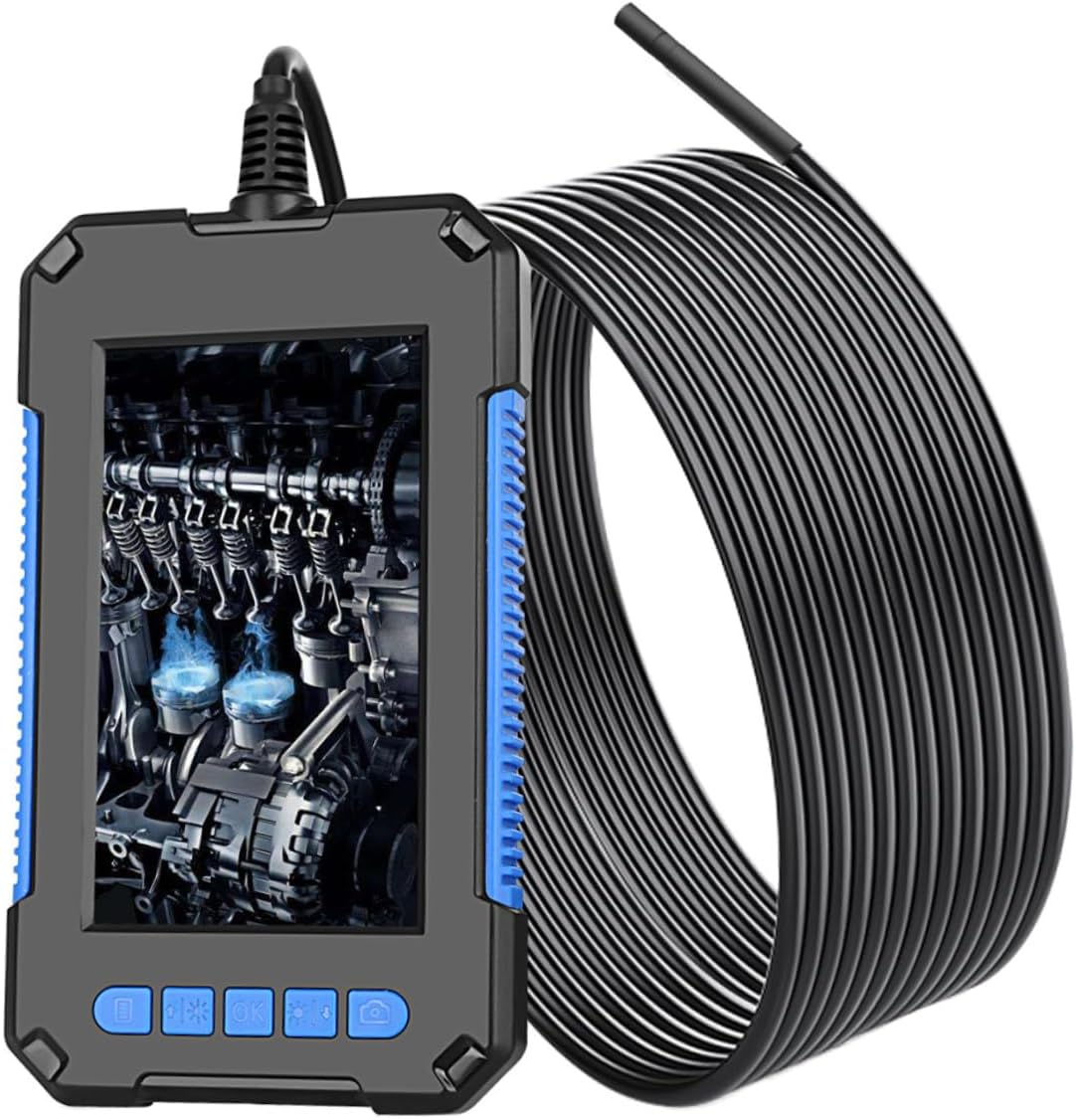 1set Flexible Digital Borescope Inspection Tool Led Lights Screen Handheld Camera for Automotive and Pipeline Use Rated Battery Life
