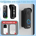 Support pour sonnettes de porte myQ Caméra vidéo à sonnette de porte, angle réglable de vue gauche/droite(40 à 140), Support de montage résistant aux intempéries, Capteur de mouvement antiblocage, Compatible avec les maisons, Appartements, Dorm-Noir