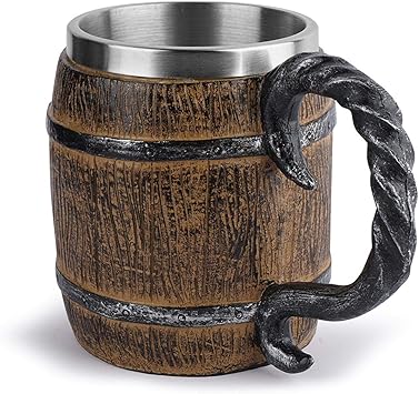 Amazon Co Jp ビールジョッキ バレルビールジョッキ ステンレス製クリエイティブ大容量ビール樽カップ マグカップ ビアジョッキ 450ml ステンレス 樽型 ミルク コーヒー カップ 酒器 飲料 コーヒー 紅茶 持ちやすい パーティー バー 家庭用 誕生日 クリスマスギフト