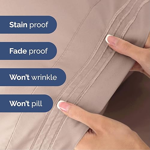 Vista 1326 de Juego de sábanas de 4 piezas tamaño king, extrasuaves, transpirables y refrescantes con esquinas profundas, sábanas de fácil ajuste y sin arrugas